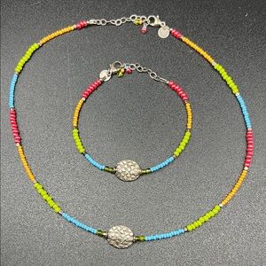 Emily Ray Multicolor Beaded Necklace and Bracelet Set